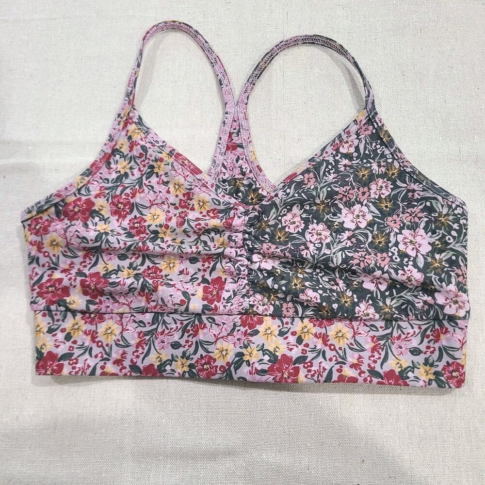 Savvi Addy Tapestry Floral Bra Patchwork Print Sports Cottagecore Boho Size M